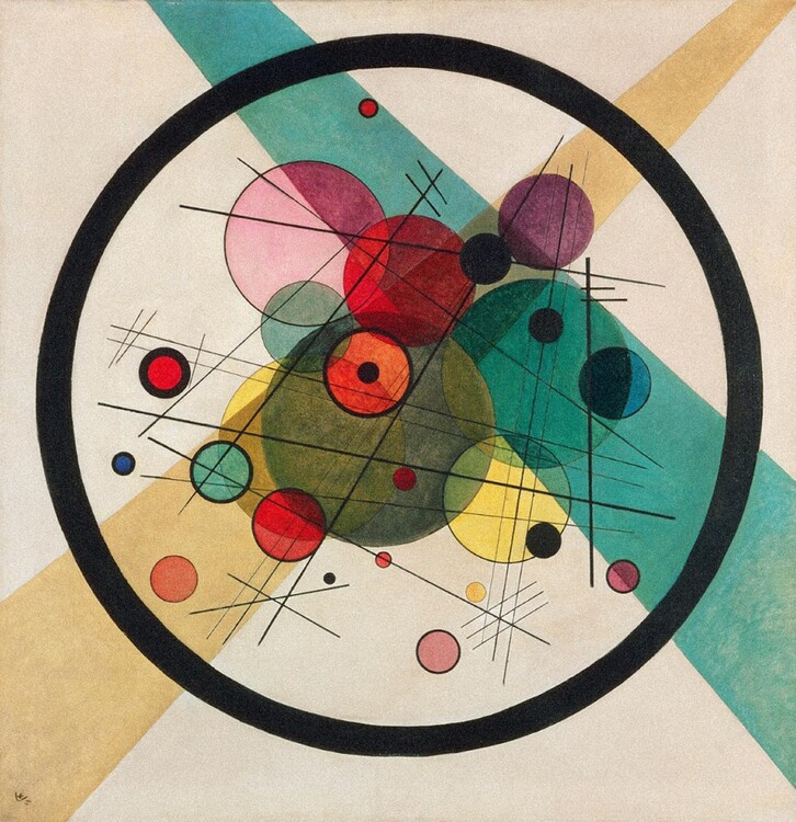 Wassily Kandinsky Obrazová reprodukce Circles in a Circle, Wassily Kandinsky, 40 × 40 cm