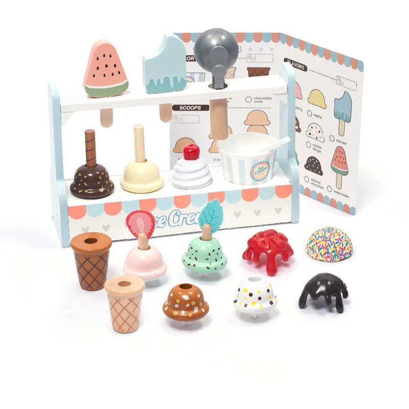 UMU Toys Groceries & Cooking Ice Cream Set aktivity hračka ze dřeva