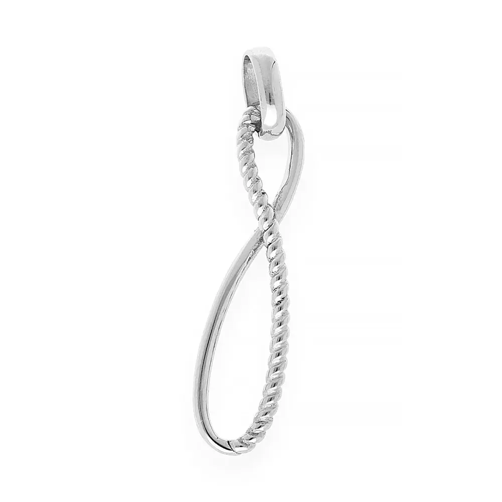 Nerezový přívěsek z kvalitní chirurgické oceli ve tvaru smyčky. Přívěsek je bez osazení SPD.70018 Nerezový přívěsek Tikai - stříbrné barvy