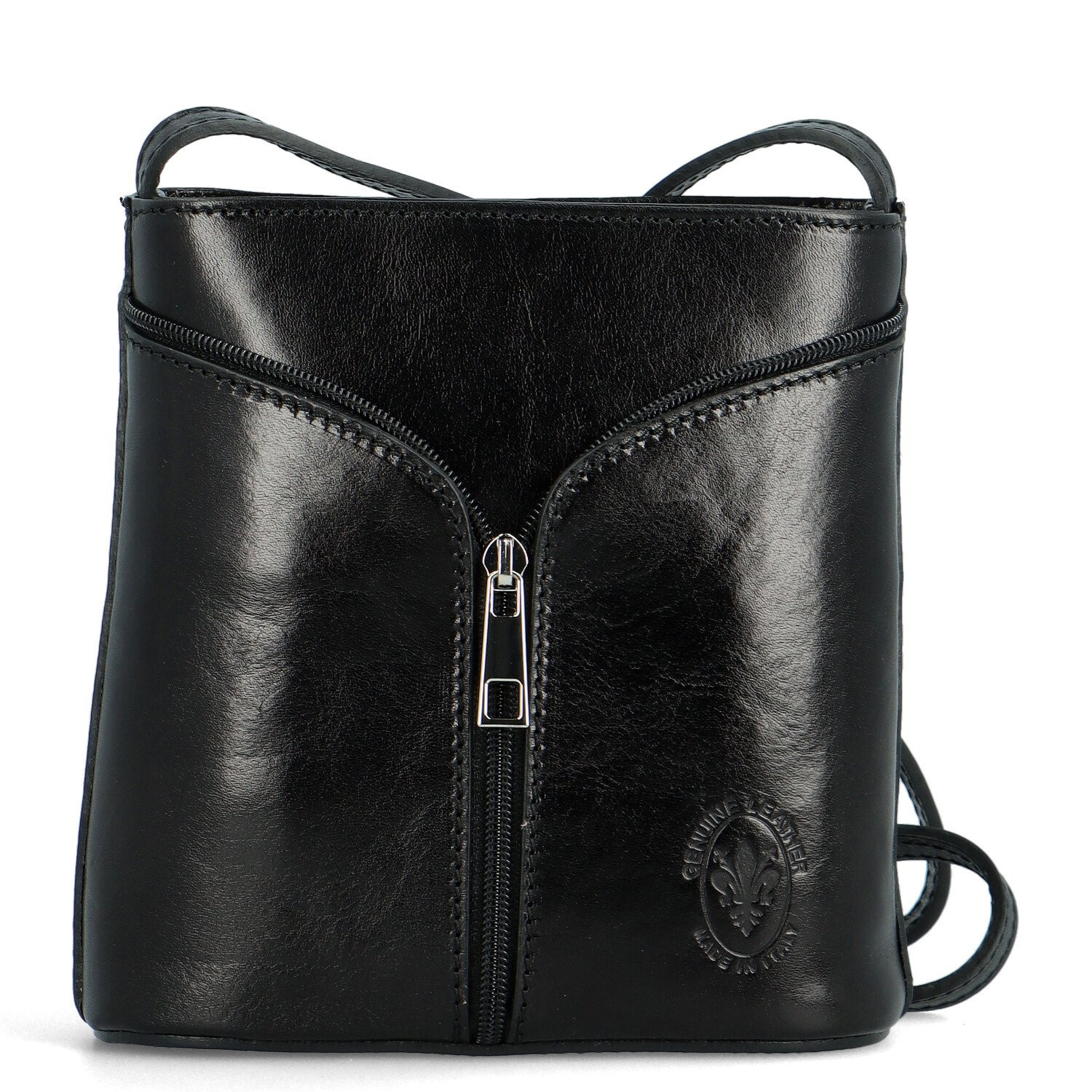 Luxusní dámská kožená crossbody kabelka Violiana, černá