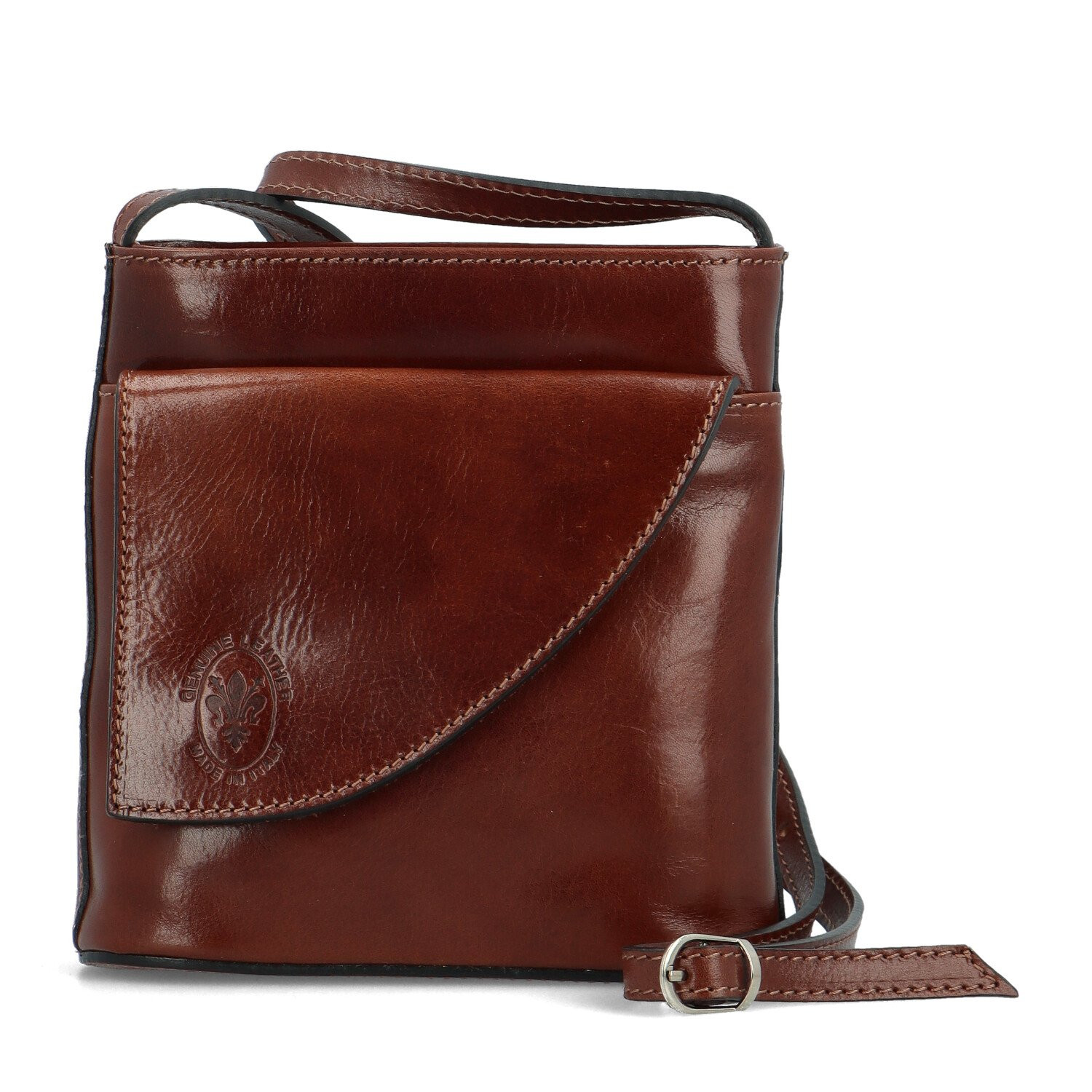 Luxusní dámská kožená crossbody kabelka Sweara, hnědá