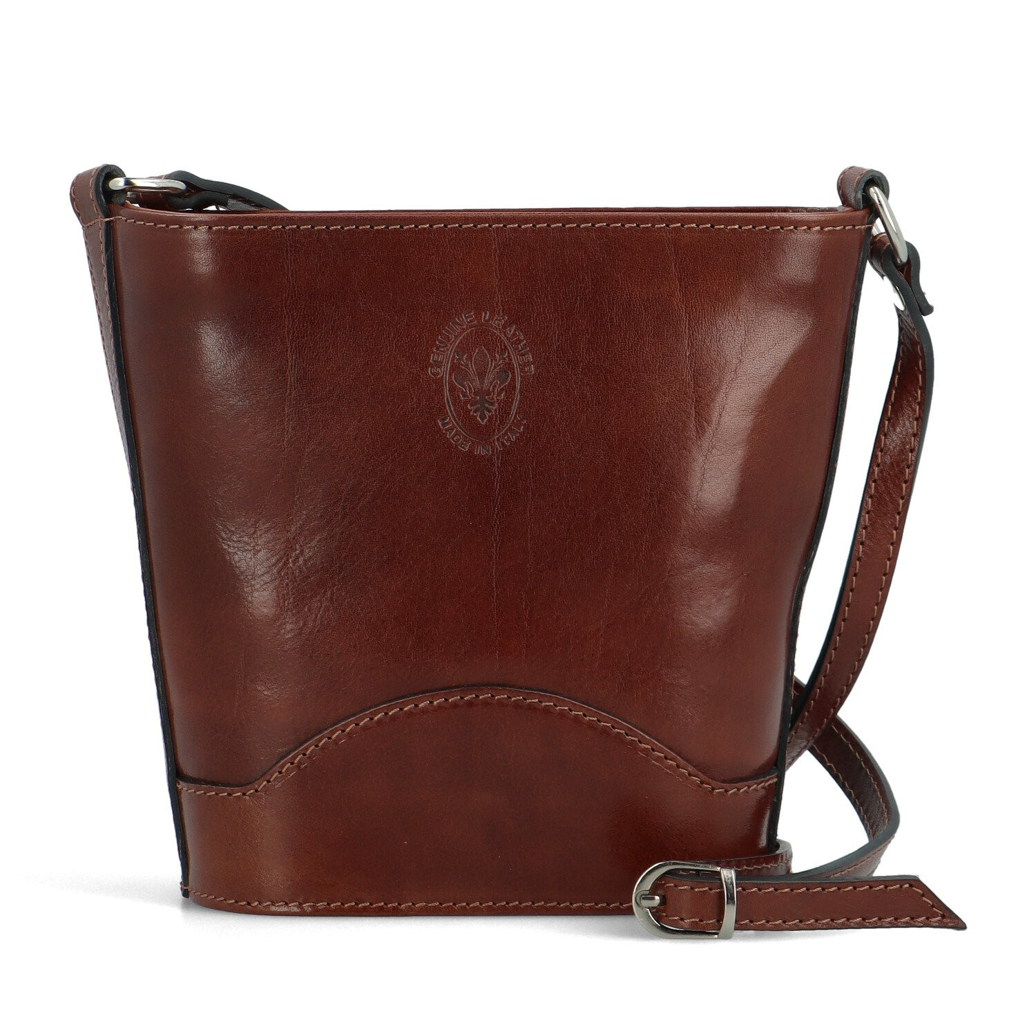 Luxusní dámská kožená crossbody kabelka Yllva, hnědá