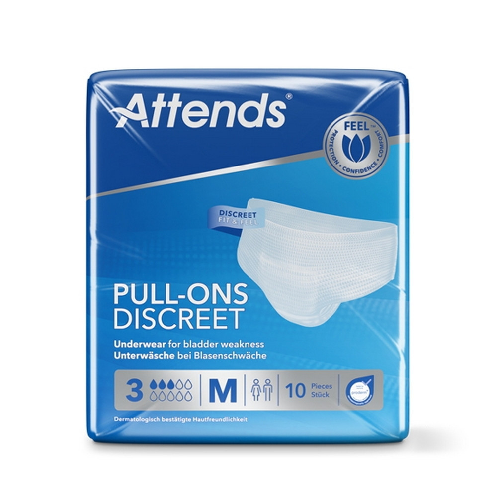 Kalhotky Absorpční Attends Pull-ons Discreet 3 Medium boky 80-110cm,914ml,10ks