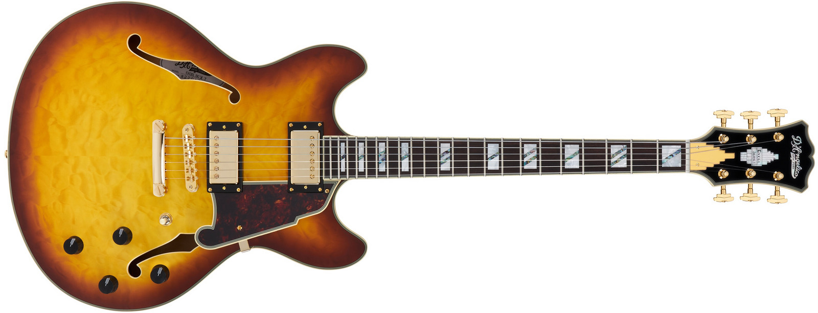 D'Angelico Excel DC XT Iced Tea Burst Quilt