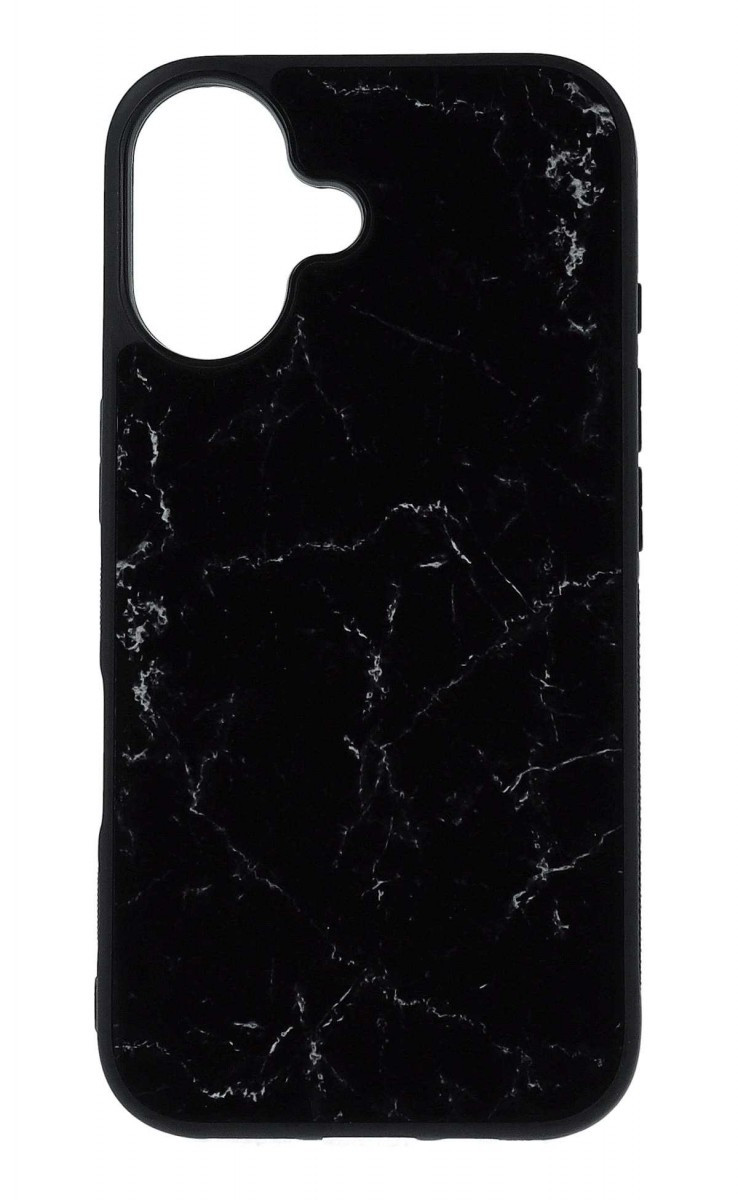 Kryt TopQ Marble iPhone 16 pevný Smoky Black 129147