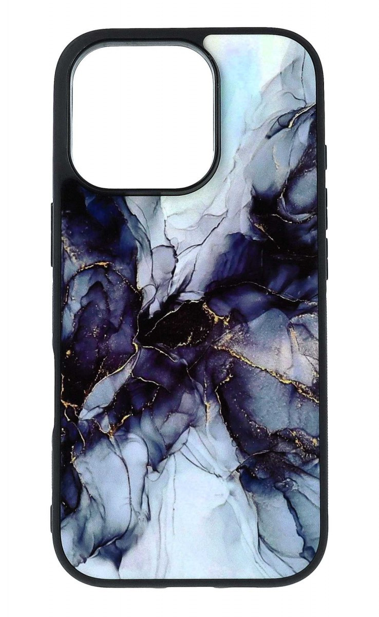Kryt TopQ Marble iPhone 16 Pro pevný Smoky Blue 129145