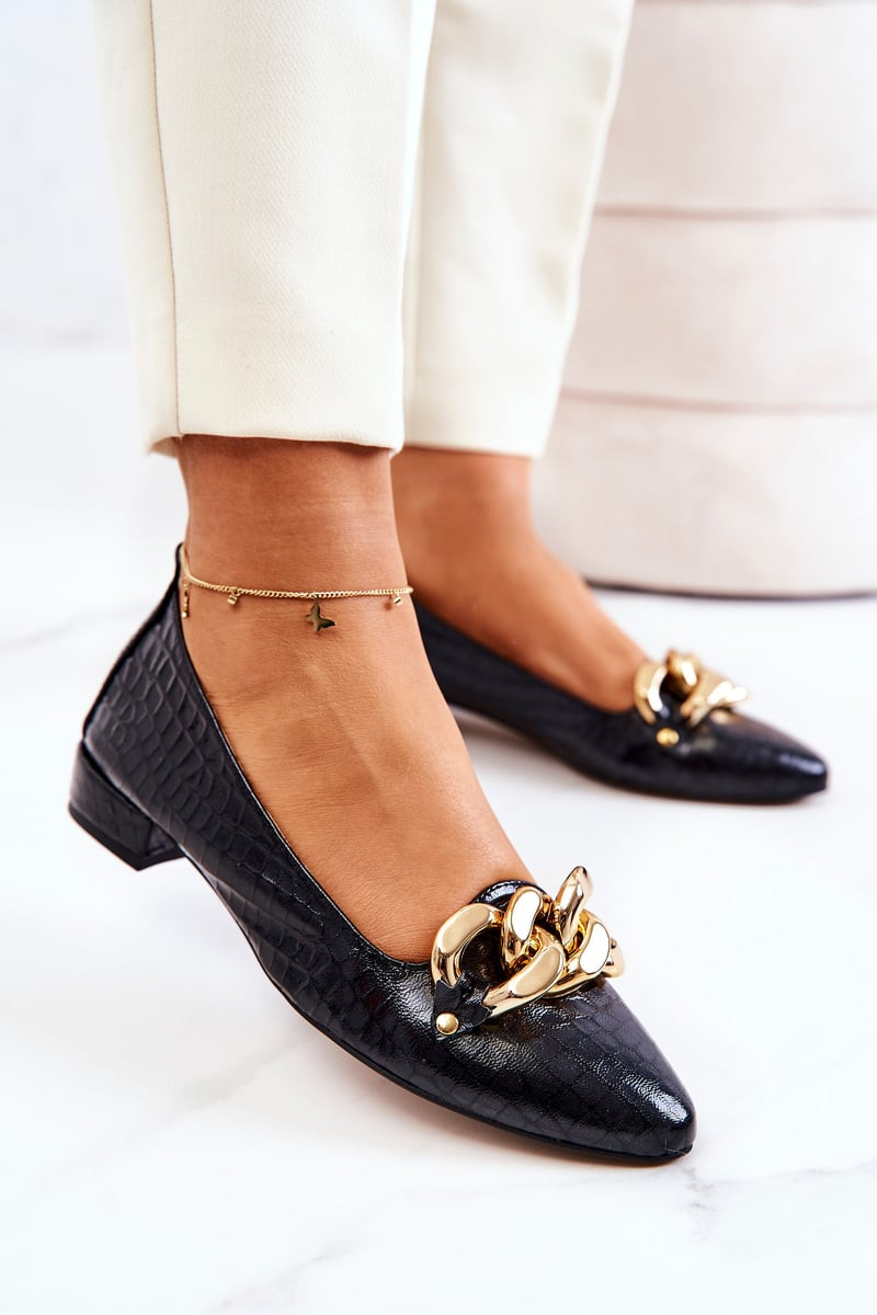 PA2 Kožené lodičky z hadí kůže Černe Elissabeth