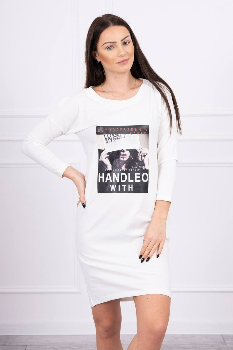 Šaty s potiskem Rukojeť s ecru