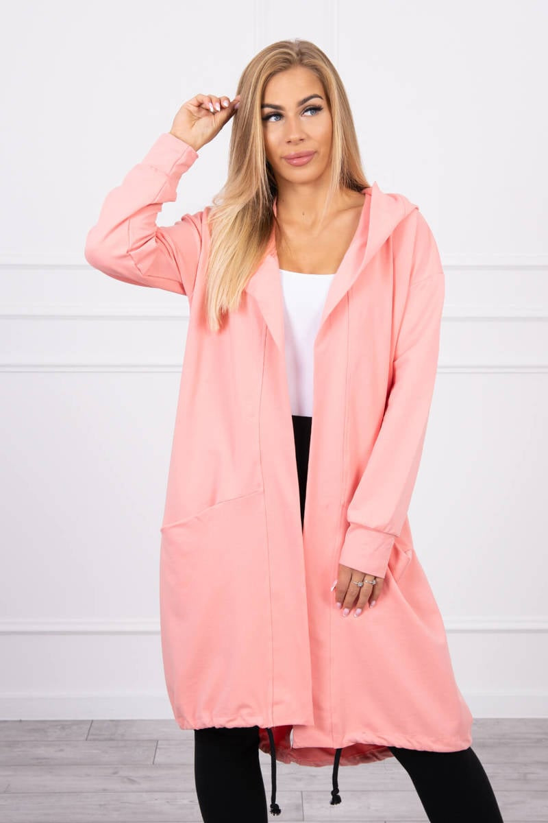 Pelerína s kapucí oversize meruňka