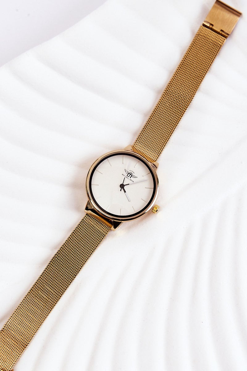 Michael John Dámské analogové hodinky Michel John Bílé zlato