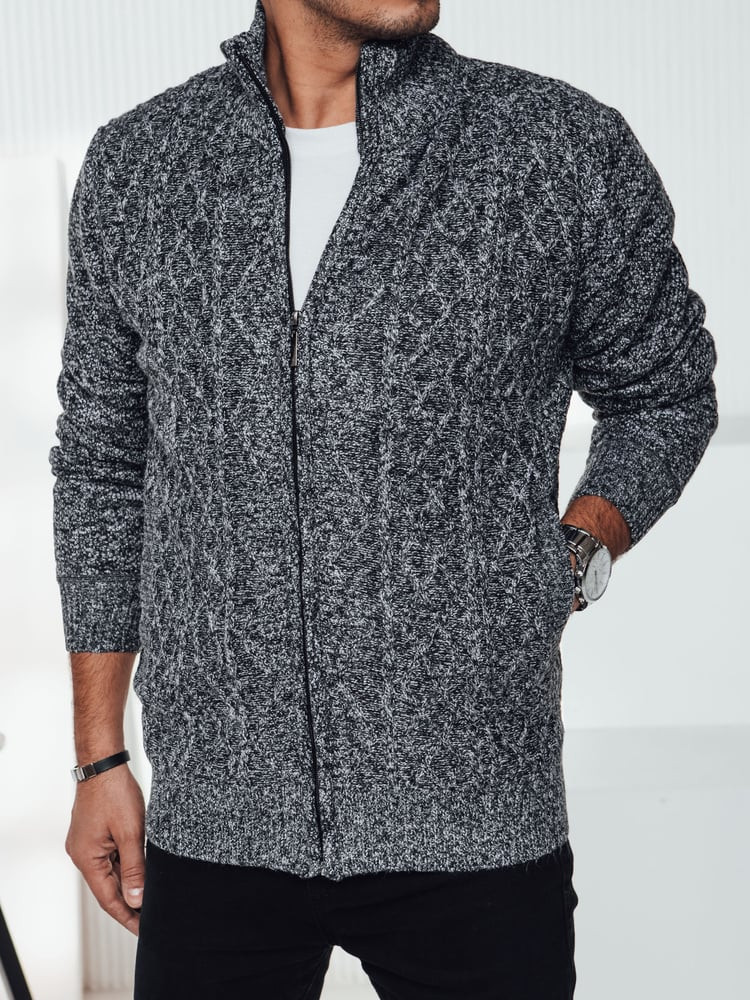 Sweter męski rozpinany szary Dstreet