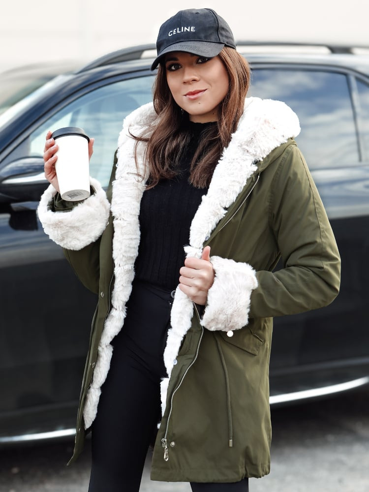 Kurtka zimowa damska parka STARBURST zielona Dstreet