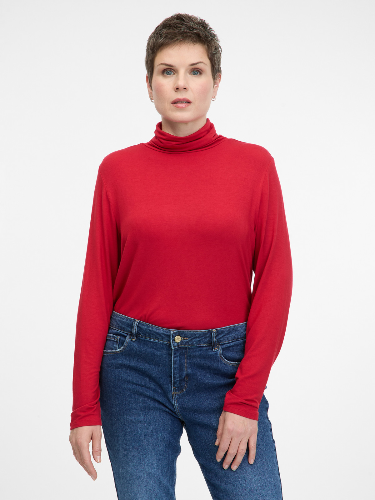 Červené dámské tričko s dlouhým rukávem ORSAY - Dámské