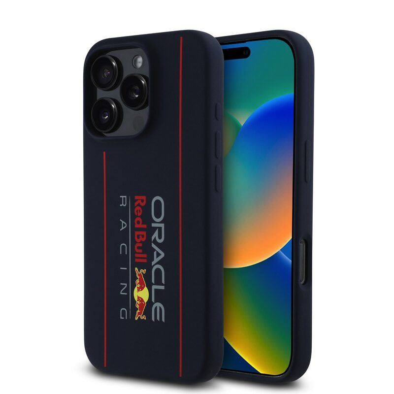 Pouzdro Red Bull Silicone Vertical Logo MagSafe zadní kryt Apple iPhone 16 PRO MAX Navy