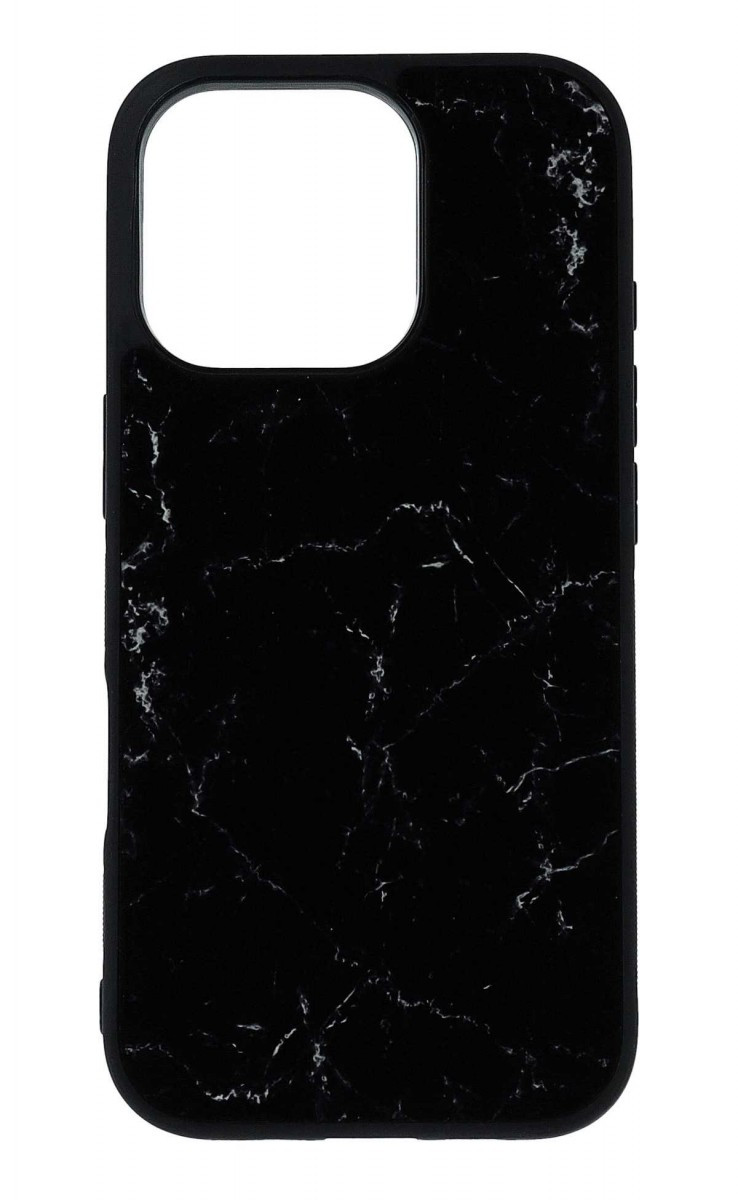 Kryt TopQ Marble iPhone 16 Pro pevný Smoky Black 129141