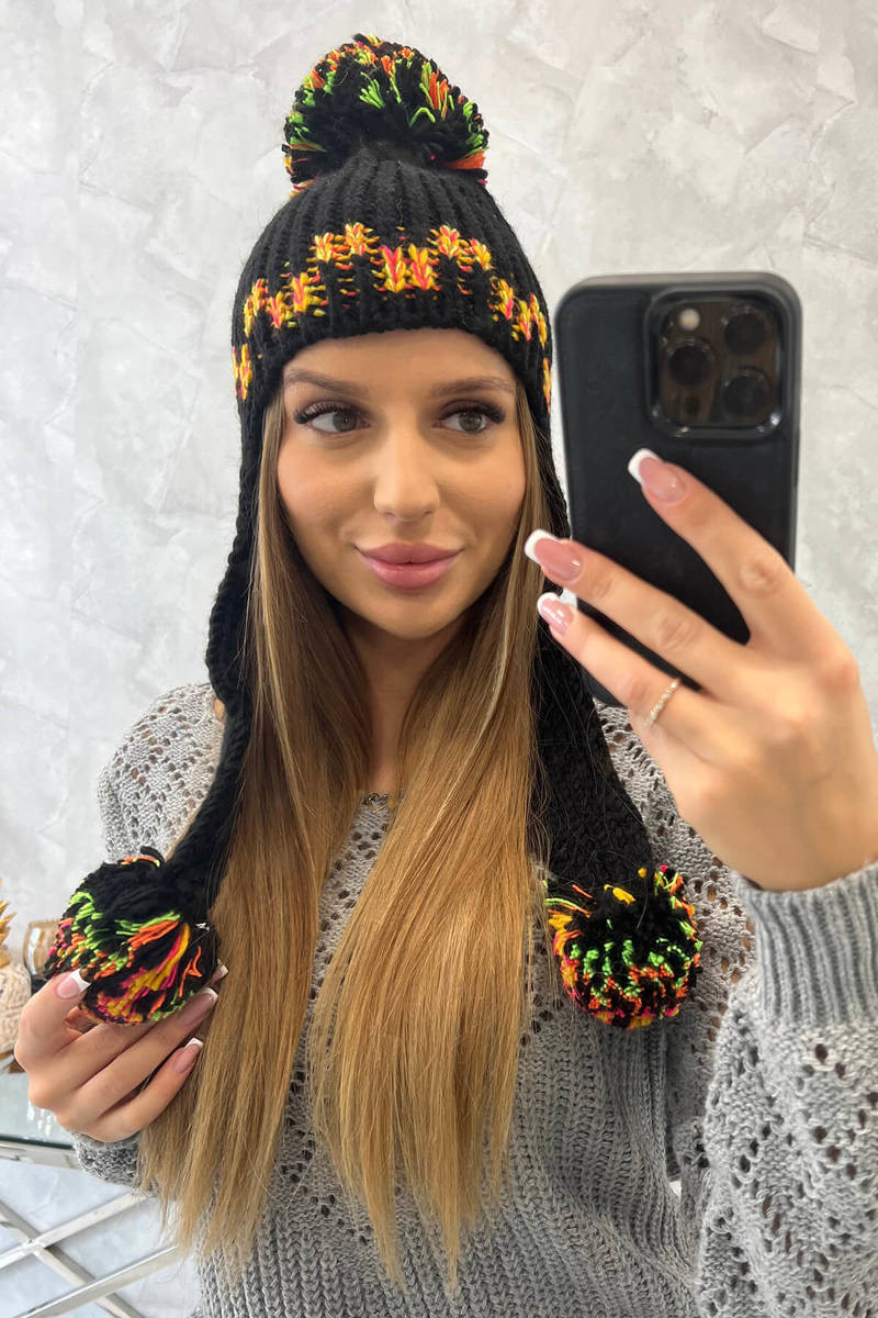 Dámská kšiltovka s dlouhými ušima Nadia K321 černá