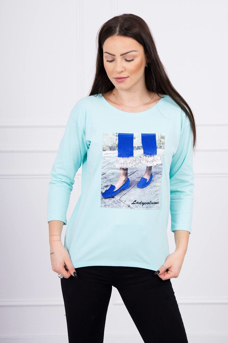 Halenka s 3D grafikou se zirkony mint