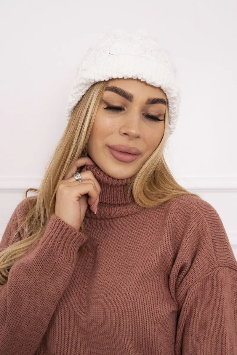 marka niezdefiniowana Roma Bis fleecová čepice K235 bílá