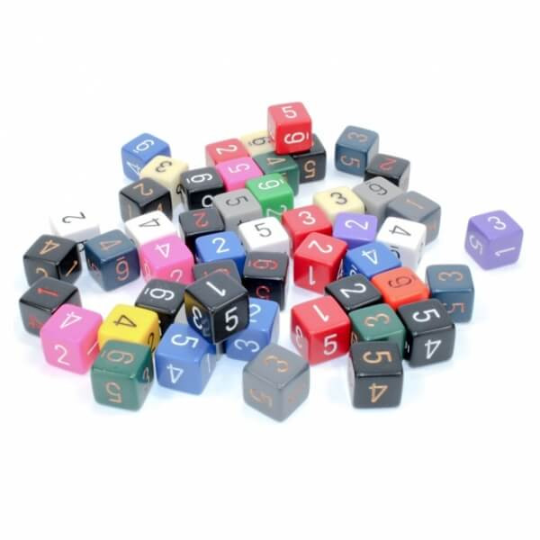 Šestistěnná kostka Opaque D6 Loose Polyhedral Dice - 1 ks