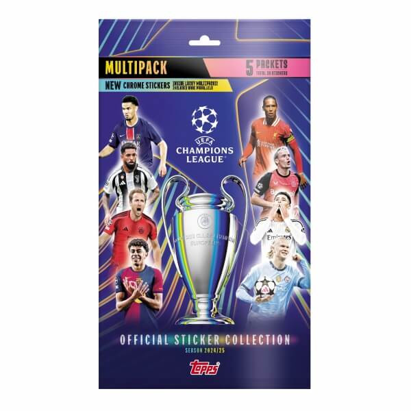 Topps Champions League 2025 Multipack - 5 balíčků samolepek