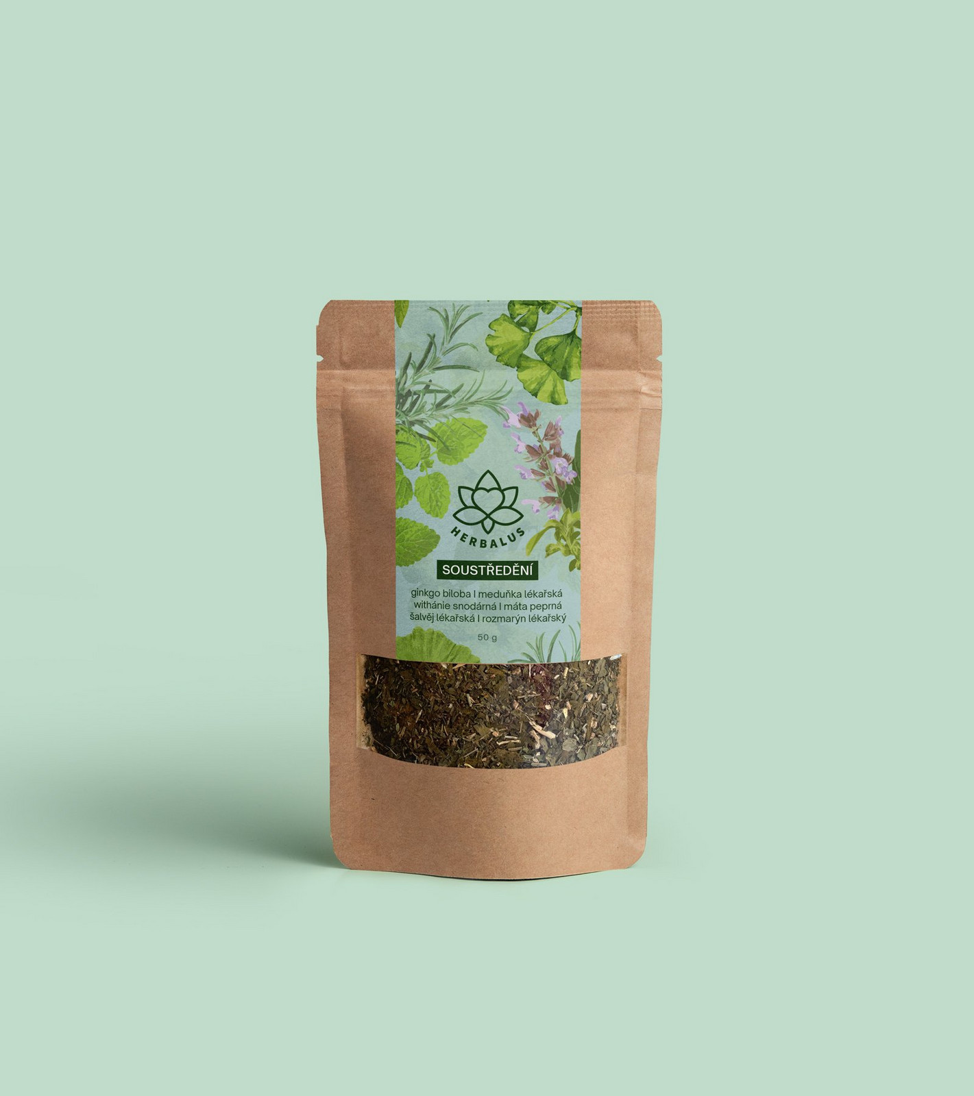 Herbalus Herbalus Organic - SOUSTŘEDĚNÍ - bylinná směs, 50 g