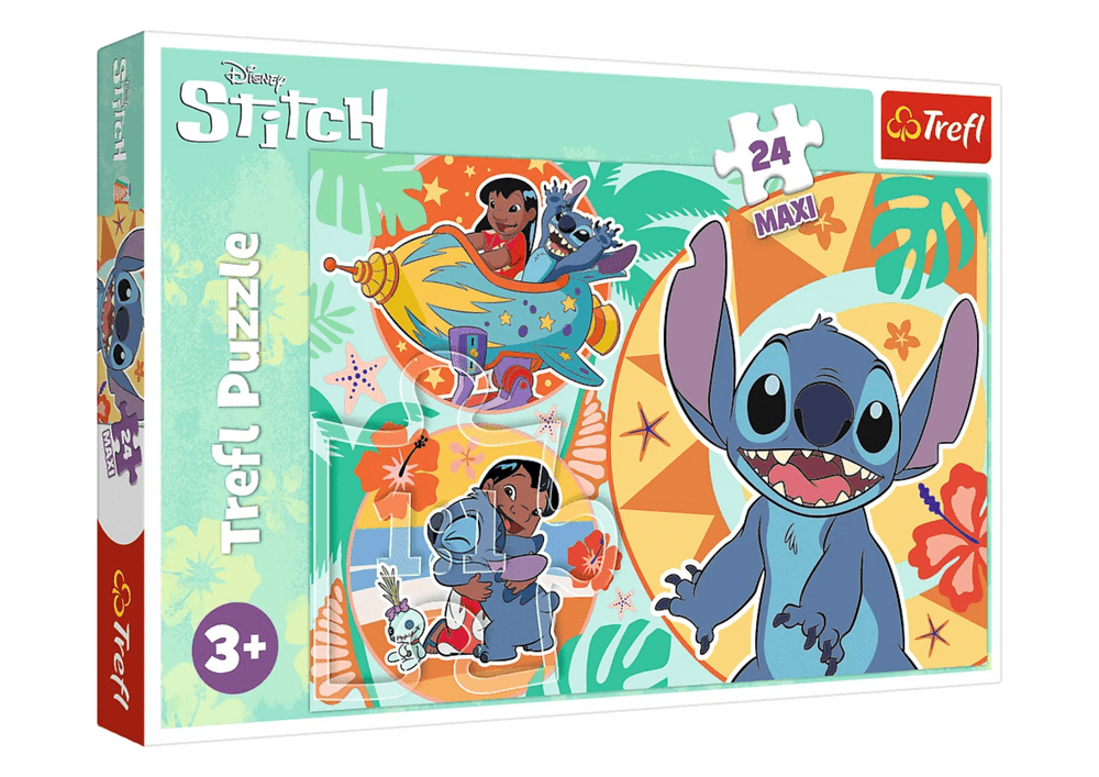 TREFL Puzzle Veselý den Lilo a Stitch 24 maxi dílků Trefl
