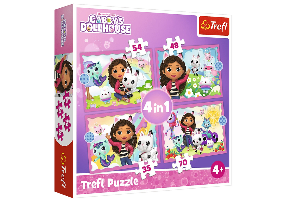 TREFL Puzzle Dobrodružství Gabby 4v1 Trefl