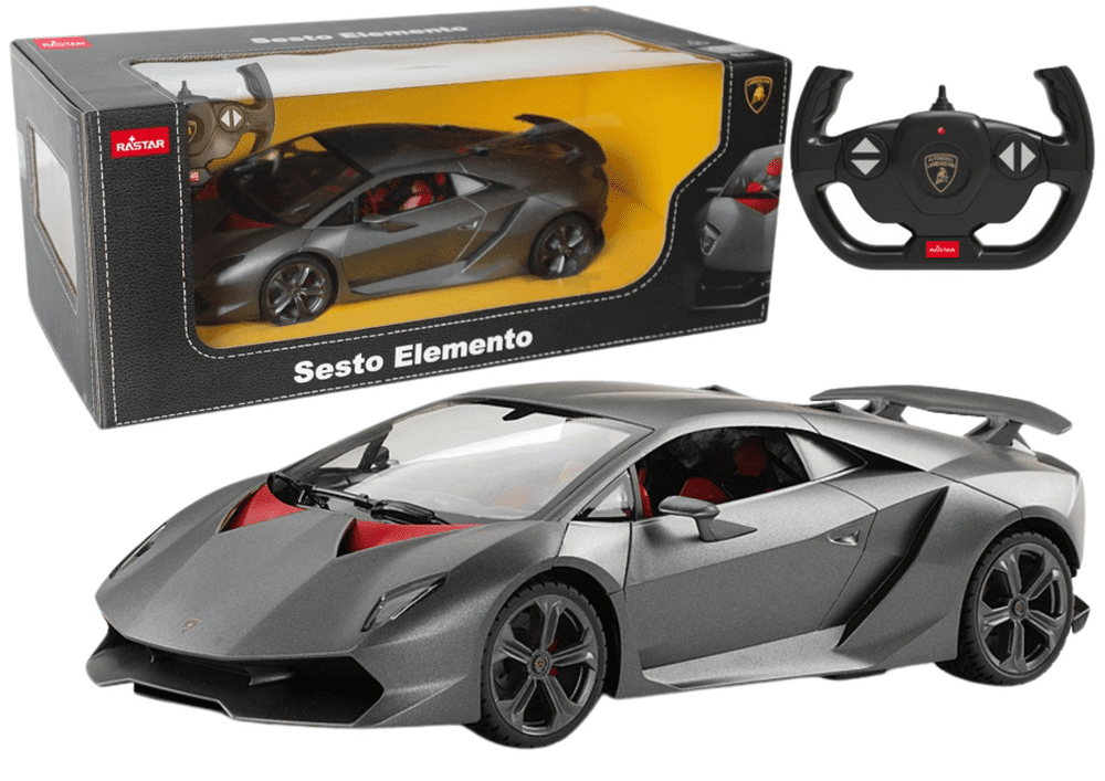 Mamido RASTAR Auto na dálkové ovládání RC Lamborghini Sesto Elemento 1:14 Rastar šedé