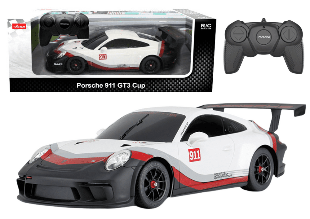 Mamido RASTAR Auto na dálkové ovládání RC Porsche 911 GT3 1:18 Rastar bílé