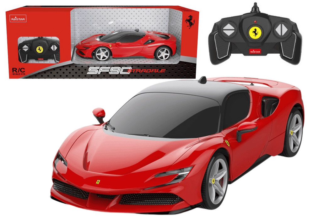 Mamido RASTAR Auto na dálkové ovládání RC Ferrari SF90 Stradale 1:18 Rastar červené