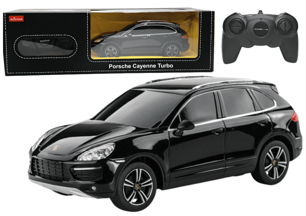 Mamido RASTAR Auto na dálkové ovládání RC Porsche Cayenne Turbo 1:24 Rastar černé