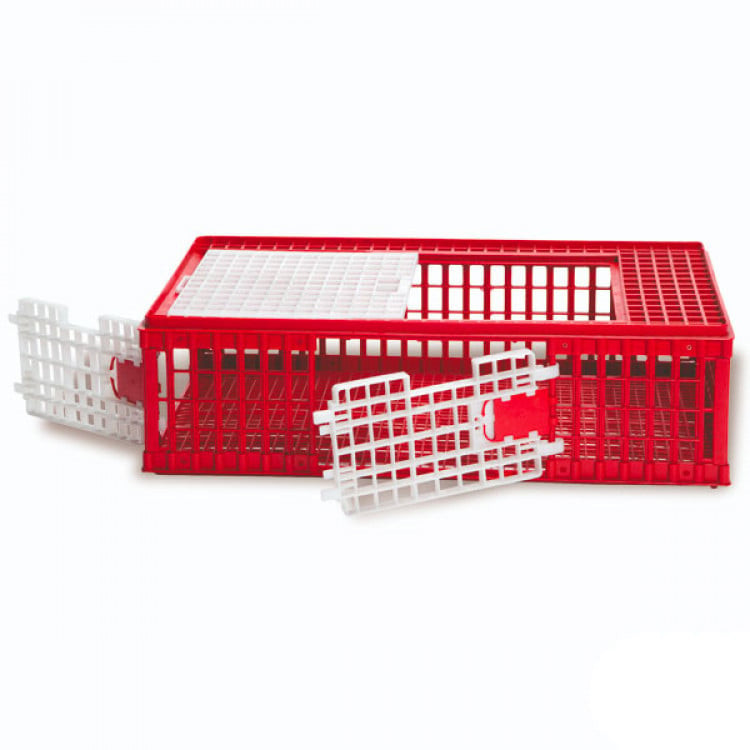 Přepravní box na drůbež - 3 dvířka - 95 x 56 x 27 cm, skládací