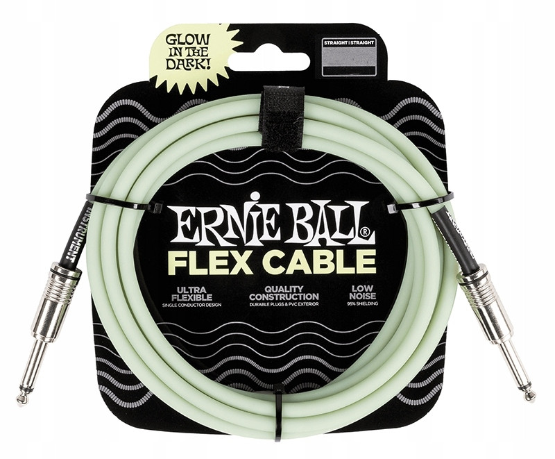 Kytarový kabel Ernieball EB6437 Instumentální kabel 6 mb svítící v tmavém