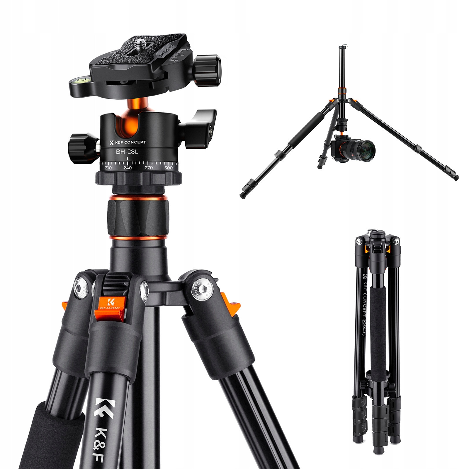 Foto stativ 230cm K&f K234A1+BH-28L kulová hlava tripod