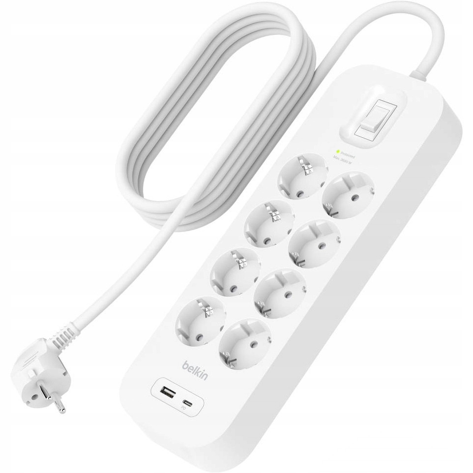 Belkin Přepěťová ochrana v2 900J Usb-c Pd Usb-a 4x 8C Eu Schuko