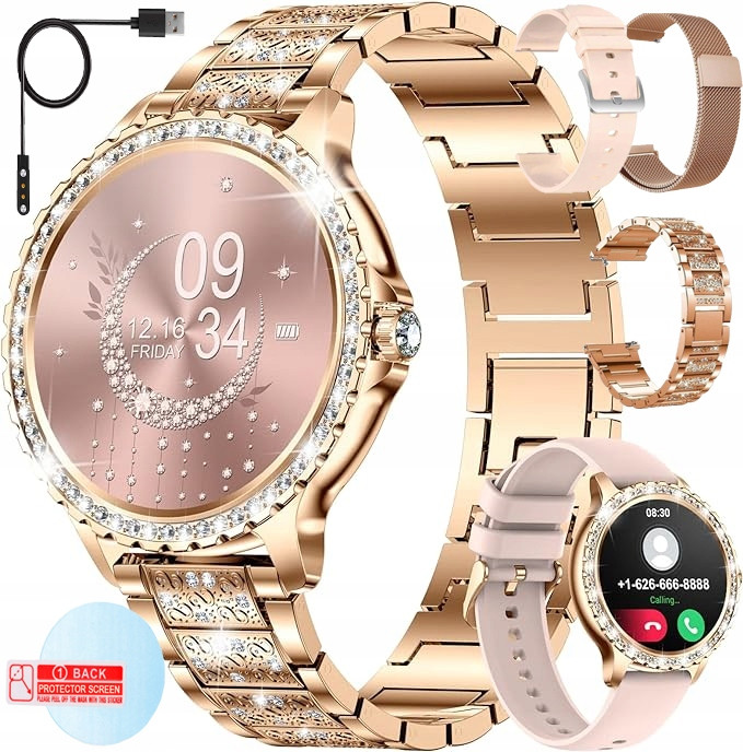 Chytré Hodinky Dámské Hodinky Polské Menu Hovoru Tlak Puls Zirkony