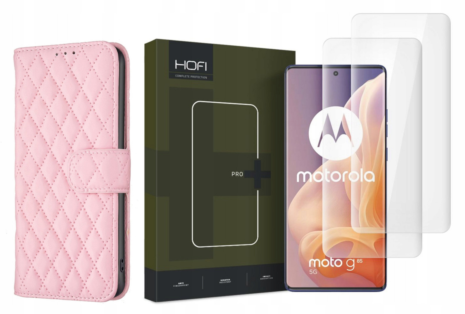 Pouzdro Smart Soft pro Motorola Moto G85 5G Case růžové a Sklo Uv 2ks