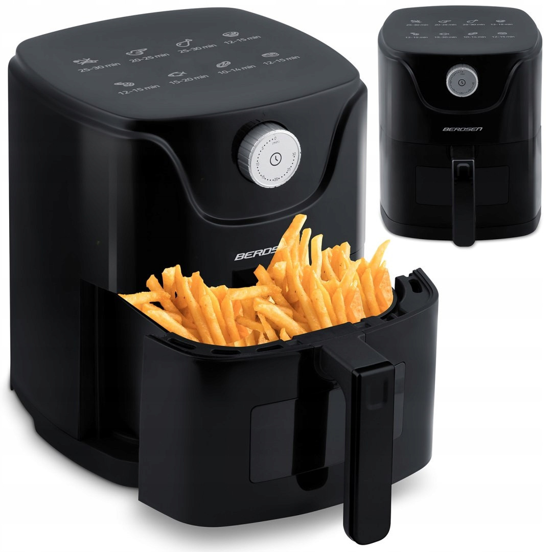 Fritéza Bez Tuku Airfryer Na Smažení Pečení Silná 2.5L Černá