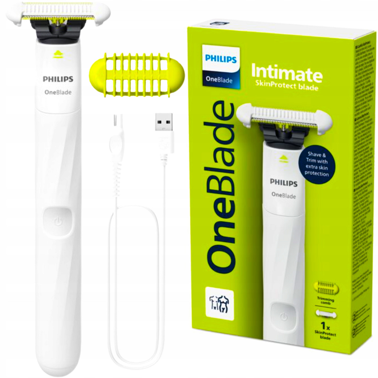 Holicí Strojek Philips Oneblade Intimate Pro Ženy Na Tělo S Nástavcem