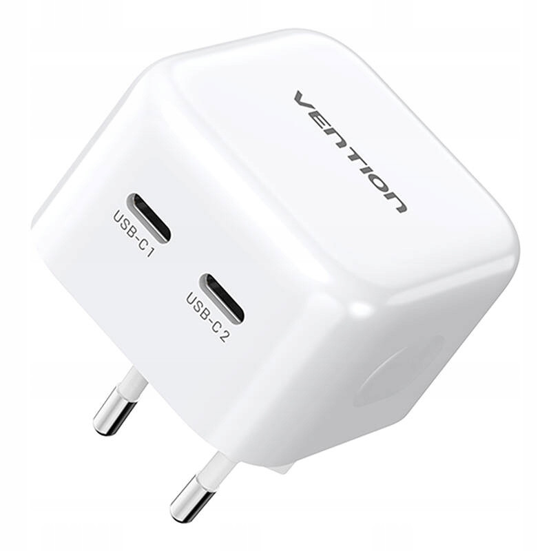 Nabíječka do sítě Vention FBPW0-EU Usb(c+c) GaN (35W/35W) (bílá)