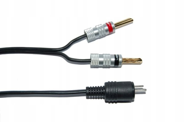 Reproduktorový kabel Din 2 piny /2 banánkové zástrčky trubkový kabel 2x2,5mm 15m