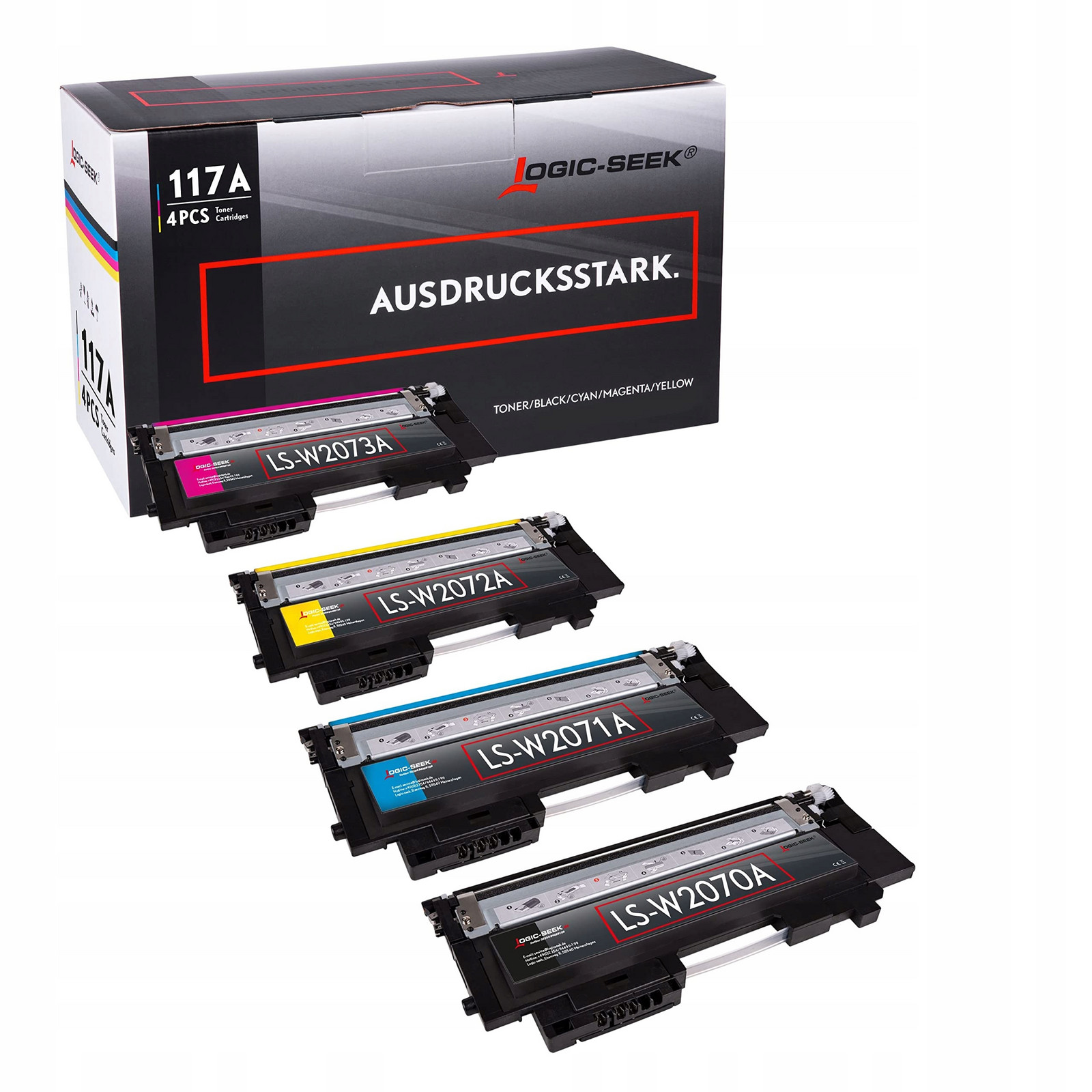 Logic-Seek 4 x toner kompatibilní s Hp 117A W2070A W2071A W2072A W2073A