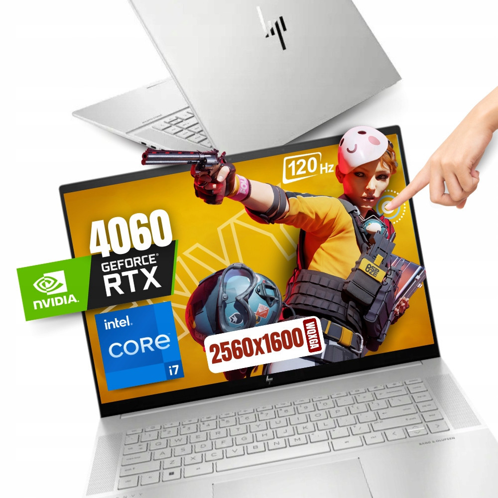 Hliníkový výkonný Hp Envy 16 i7-13 32G 2TB Ssd Wqxga Dotyk RTX4060 120HZ W11