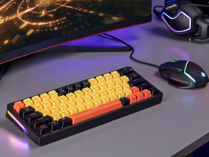 Bezdrátová Usb Klávesnice Herní Rgb Podsvícená Mechanická EVO2 63