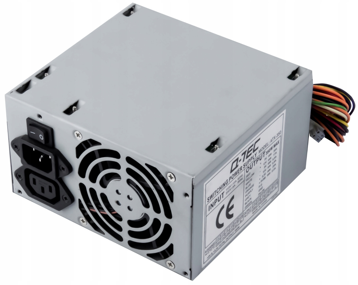 Q-tec ATX-350 350W Atx 20-PIN Aux Molex Fdd