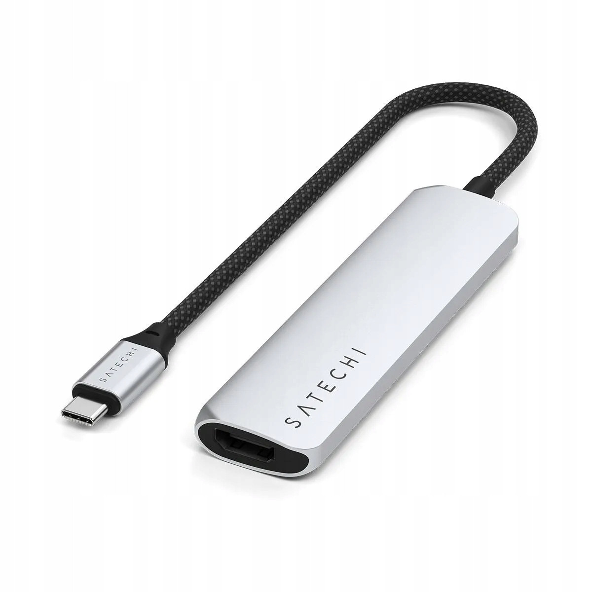 Satechi 4v1 Usb-c Slim hliníkový 4K Usb-c adaptér, 4K Hdmi, 2x Usb-a