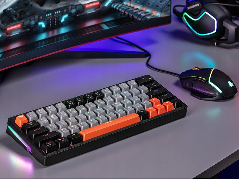 Bezdrátová Usb Klávesnice Herní Rgb Podsvícená Mechanická EVO1 63