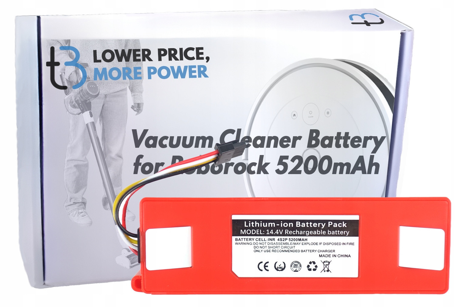 Baterie pro Xiaomi Roborock S5/S6/S7/S8/S50/S55/S5 14,8V 5200mAh