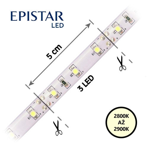 LED pásek 12V 4739801-60 teplá bílá 60LED/m 12,5W/m IP65 (30m)