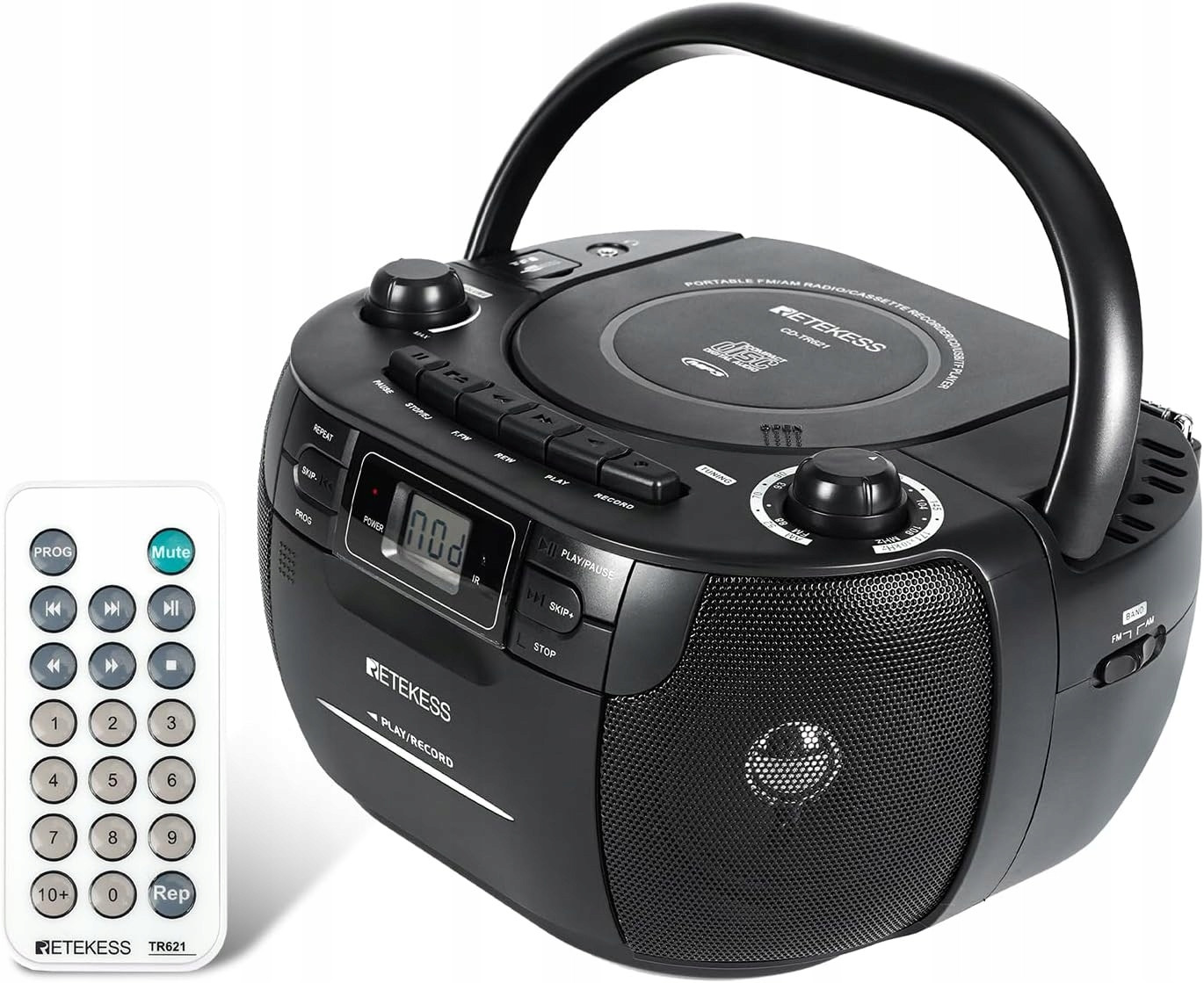 Retekess TR621 CD přehrávač Boombox Stereo,Radio Am Fm Kazetový magnetofon